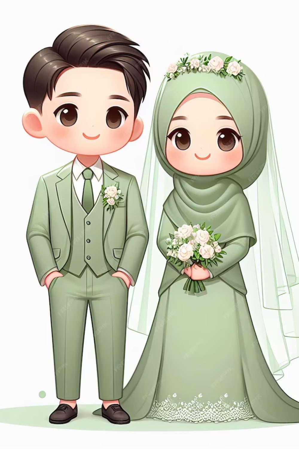 2d-illustration-with-watercolor-design-style-cute-muslim-wedding-couple_148003-1741